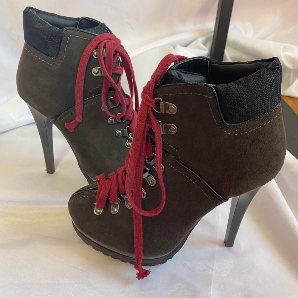 Xhilaration Stiletto Heel Lace Up Boots, size 8